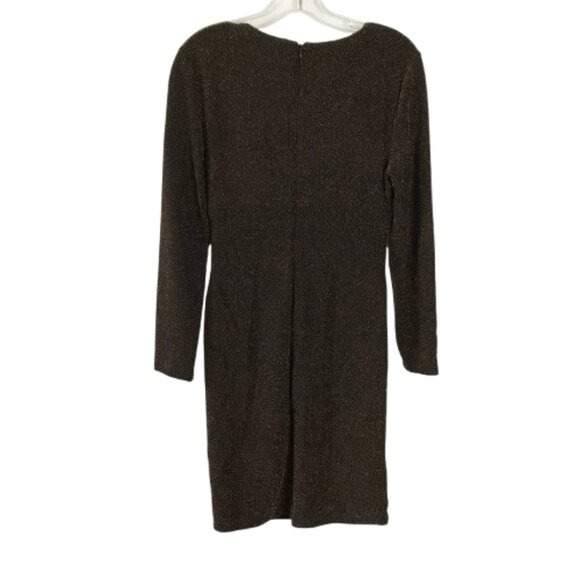 NWT Lauren Ralph Lauren Womens Size 10 Bronze Metallic Ruched Sheath Dress NEW - Picture 8 of 12